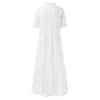 Basic Casual Dresses 2023 New Casual Lace Flower White Dress Short sleeved Lace Up V-neck Beach Dress Bohemian Holiday Sun Dress Womens Robe Womens J240222