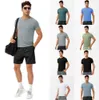 Lu Lemon Hardloopyoga-outfit Shirts Compressie Sportlegging Fitness Gym Voetbal Man Jersey Sportkleding Sneldrogend T-Top Hoge kwaliteit345