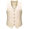 Suit Vest Men Business Slim Gentleman Wedding Fashion Single Bered Vest Groomsman plus rozmiar wysokiej jakości bez rękawów