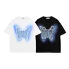 Harajuku T-shirt Stickerei Denim Schmetterling Patch Kurzarm Streetwear T-Shirt 2024 Hip Hop Männer Casual Baumwolle Lose T Tops