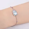 Braccialetti JewelryPalace Nuovo arrivo Bow Knot 3.9ct Sea Blue Gemstone 925 Sterling Silver Bracciale a maglie regolabili per donna Ragazza regalo