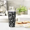 Tuimelaars Boheemse Paisley Geïsoleerde Tumbler Met Rietjes Deksel Bohe Roestvrij Staal Reizen Thermische Mok Outdoor Koude Dranken Cup 20oz