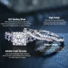 Rings newshe 3 pc's trouwringen ingesteld voor vrouwen 925 zilver 2.6ct prinses gesneden wit blauw aaaaa cz luxe bruids engagement sieraden