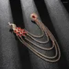 Broches Delicate Prachtige Kwastje Legering Ceremonie Banket Pak Strass Vintage Broche Kleding Accessoire Mannen Mode-sieraden
