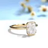 Pierścienie Kuololit 3CT Emerald Cut Moissanite Pierścień dla kobiet Soild 18K 14K żółte złoto D/VVS1 Pierścień diamentowy na prezenty zaręczynowe