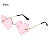 Sunglasses Rimless Fire Heart Shaped Costume Accessories UV400 Protection Party Favor Eyewear Halloween Glasses