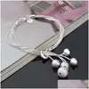 Cadena Mujer Diseños de bolas Pulseras 925 Sterling Sier Plateado Pulsera de cadena de serpiente Joyería de moda Regalo de cumpleaños con cierre de langosta y Dhot3