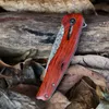 A2268 Flipper Składanie noża VG10 Damascus stalowe ostrze Rosewood ze stalowym blachy oparte do łożyska kulki Fast Otwarte EDC kieszonkowe noży kieszonkowe