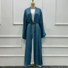 Vêtements ethniques Eid Abaya Dubaï Musulman Hijab Robe Turquie Islam Plaine Crêpe Casual Abayas pour femmes Ramadan Kaftan Robe Kimono Femme