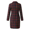 Casual Dresses Chic Elegant Office Lady Blazer Dress Formal Outfits Women Double Breasted Plaid Jacket Duits Slim BodyCon Work