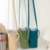 여행 휴대용 물병 가방 크로스 바디 간단한 단단한 컬러 컵 보호기 캔버스 보호 소매 스트랩 병 홀더