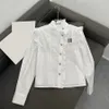Brief Vrouwen Wit Blouse Shirt Luxe Designer Elegante Tops Lente Zomer Casual Street Style Shirts met lange mouwen