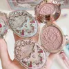 Flower Knows Strawberry Rococo Series Embossed Blush Face Makeup Matte Shimmer Pigment Waterproof Natural Nude Brightening Cheek 240220