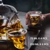 4 PCS 75 Ml Verres À Vin Crâne Verre À Whisky Double Fond Tasse S Tasse En Verre pour Bière Vin Tasse 250 Ml Brandy Cocktail Verre Tasse X0256w