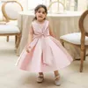 Robes de fille 2023 Enfant en bas âge bébé fille robes de soirée grand arc infantile anniversaire robe de princesse pour les filles robe de bal de mariage vêtements pour enfants