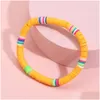 ビーズサーファーHeishi Clay Bead Bracelets Fashion Women Rainbow Stackable Beaded Stretched Friendshing Hand Charms Boho Bohemia S Dhvhl
