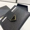 9 Credit card slots Designer wallet coin purses cards holder 2024 New purse key pouch Women men box Triangle Leather zipper luxury lady Saffiano business card wallets