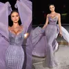 Elegant Mermaid Women Evening Dresses Sweetheart Criss Cross Straps Prom Gowns Sequins Sweep Train Dress For Party Custom Made robe de soiree