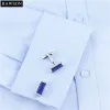 Links Blue Stone Cufflinks Hawson Mens Camisa francesa Button Cuff Link Stone Acessório com caixa