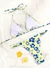 Swimwear pour femmes Rinabe String Bikini Set Floral Imprime de maillot de bain Biquini Beach Triangle Triangle Bathing Bikini T240222