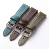 Inne zegarki ręcznie robione włoski pasek dżinsowy 18 19 22 mm Brown niebieski oryginalna skóra do męskiego stylu retro szybkie wydanie SM Strap J240222