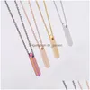 Anhänger Halsketten Edelstahl Massive Bar Blank Anhänger Halskette Für Männer Frauen Gold Silber Regenbogen Kette Laser Gravur DIY Dhgarden Dhzuj