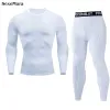 Produits Shorts de boxe Mma pour hommes, pantalons de Compression Rashguard Fiess, manches longues, couche de Base, serrés pour la peau, vêtements de sport pour hommes