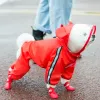 Regnrockar Jumpsuits Raincoats Dinosaur Pet Klädhundar Vattentät för hundkläder Dräkt fransk bulldogg Spring Yollow Boy Collar Perro