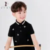 GFMY Kinderkleding Jongens Poloshirt Borduren T-shirt met korte mouwen Turn-down kraag 4T-16T Zomer Dunne katoenen kindertops 240219