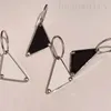 Hoops designer earings dangle studs earrings accessories silvery plated chip novelty enamel triangles suit left ear clip earings designer jewerly hiphop ZB044 B4