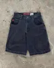 Mens denim shorts designer jeans för mens y2k streetwear hip hop grafik tryck baggy svarta byxor män kvinnor harjujut breda benbyxor streetwear vinter01 604