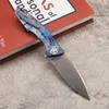 A2275 High End Knife D2 Stone Wash Blade Ręcznie grawerowany anodowany TC4 TITANIUM STOP -STRONY Outdoor Survival EDC Kieszeczne noże