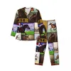 Men's Sleepwear Horse Racing Pajama Set Autumn Animal Print Warm Room Lady 2 Piece Vintage Oversize Graphic Home Suit Birthday Present