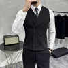 Men's Vests Luxury Double-Breasted Men Suit Vest Elegant Business Formal Slim Fit Male Waistcoat Wedding Groom Gentleman Jacket Man