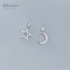 Earrings MODIAN Twinkle Zircon Star Moon Asymmetry Dangle Earring for Women 925 Sterling Silver Wedding Engagement Earring Fine Jewelry