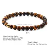 Perlen 6 mm Tigerauge Achat Amethyst Türkis Stränge Seil Perlen Armbänder für Frauen Männer Heilung handgemachte Naturstein elastische Yoga Dh3Mf