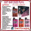 Qualité IGET BAR 3500 Puff E Cigarettes jetables Vapes Pod Dispositif 1500mAh Batterie 5% Kit de démarrage de cartouche de 12 ml Petits navires localement en Australie