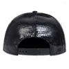 Ball Caps Fashion Snapback Men Flat Baseball Cap Golden Lion Loop Multi Color Figure PU Leather Hip Hop Punk Casual Street Trend