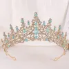 Sieraden Diezi luxe groene opaal kroon dames bruiloft haaraccessoires elegante koningin bruids kristal tiaras diadeem meisjes kledinghoofdbanden