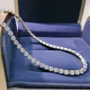 Halsband Wong Rain Sterling Sier skapade Moissanite Gemstone Anniversary Full Diamond Choker unisex halsband fina smycken
