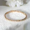 Starsgem Fine Jewelry Lunetta in oro 10K con montatura da tennis con bracciale a catena con diamanti Moissanite taglio brillante rotondo da 2,5 mm