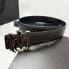 Mens Designer Belts Lychee Mönster Midjeband Luxury Black Leather Waistbands For Men mode Märke Guld Buckle Belt Ceinture Girdle Width 38mm -3