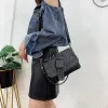 wholesale men shoulder bags 2 colors European and American popular rivet envelope bag daily Joker black embossed leather handbag trend skeleton backpack 173