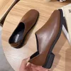 Women Loafers 2023 New Women's Single Shoe Spring Square Head Pu Leather Casual Solid Two Wear Flat Shoes Soft Mocasines