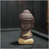 Articles de nouveauté Petit Bouddha Statue Moine Figure Inde Yoga Mandala Thé Pet Céramique Artisanat Décoratif Drop Livraison Maison Jardin Dhzvb
