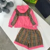 kids Autumn Spring sets clothes Designer Girls Casual Sunscreen boys baby set girl Long sleeved cardigan pleated skirt 100-140 K8VS#