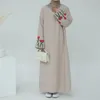 Ropa étnica Eid Ramadán Abaya Mujeres Musulmanas Bordado Manga larga Maxi Vestido Turquía Kaftan Fiesta Árabe Robe Dubai Casual Islam Femme