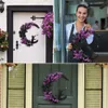 New Party Decoration Moon Shaped Door Wreaths Halloween Decorations Welcome Sign Goth Roses Black Cats Garland Front Door Ornament Halloween Signs