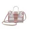 Модная универсальная маленькая квадратная сумка, повседневная сумка-мессенджер, женская сумка ручной работы, сумка через плечо с полой звездой, прозрачная сумка