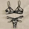 Bras sätter sexig blommig spets underkläder set kvinnlig 2st perspektiv Brassiere Underwear Temptation Fancy Porn BH BRIOF ROPA